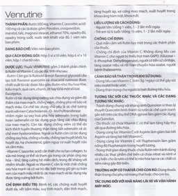 Thuốc Venrutine 500mg/100mg BRV điều trị bệnh trĩ, các chứng xuất huyết dưới da (3 vỉ x 10 viên)