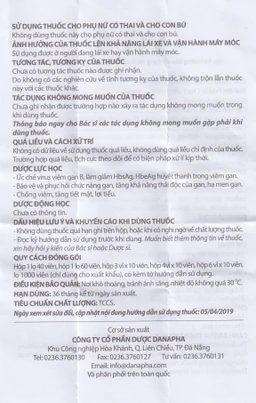 Thuốc VG-5 Danapha điều trị hạ men gan, viêm gan (40 viên) 