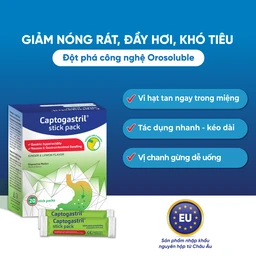 Vi bột Captogastril giảm nhanh acid, đau dạ dày, ợ nóng, đầy hơi, buồn nôn, khó tiêu hộp 20 gói