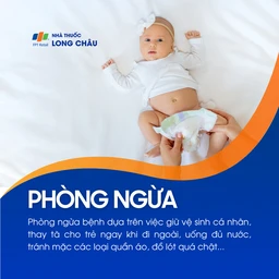 Phòng ngừa bằng vệ sinh sạch sẽ, thay tã kịp thời, uống đủ nước, tránh mặc quần áo quá chật
