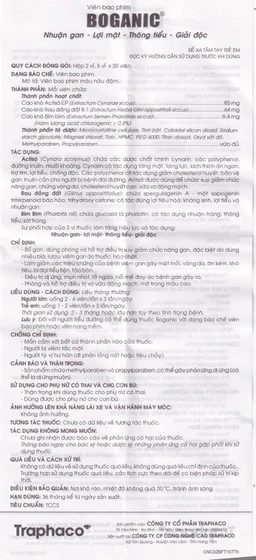 Thuốc Boganic Traphaco bổ gan, hỗ trợ điều trị suy giảm chức năng gan (5 vỉ x 20 viên)