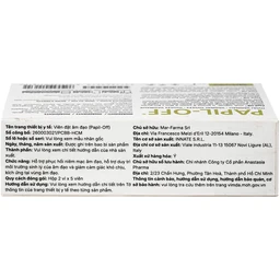Viên đặt phụ khoa Papil-Off phòng ngừa và hỗ trợ điều trị tổn thương do virus HPV (2 vỉ x 5 viên) 4
