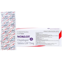 Viên nén Noklot 75mg Cadila phòng ngừa tai biến xơ vữa động mạch (3 vỉ x 10 viên) 1