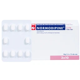 Viên nén Normodipine 5mg Gedeon điều trị tăng huyết áp, đau thắt ngực ổn định (3 vỉ x 10 viên) 1
