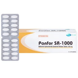 Viên nén Panfor SR-1000 MEGA We Care điều trị bệnh đái tháo đường típ 2 (5 vỉ x 20 viên) 1