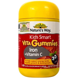 Viên nhai bổ sung sắt và Vitamin C cho bé Nature's Way Kids Smart Vita Gummies Iron + Vitamin C (Hộp 60 viên)