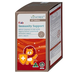 Viên nhai hỗ trợ tăng cường sức đề kháng cho trẻ Vitatree Kids Immunity Support (Hộp 60 viên)