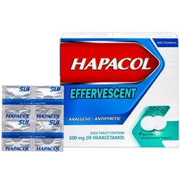 Viên sủi Hapacol 500 DHG giảm đau, hạ sốt (4 vỉ x 4 viên) 1