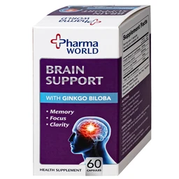 Viên uống bổ não, hỗ trợ cải thiện suy giảm trí nhớ Brain Support Pharma World (60 viên)