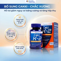 Viên uống bổ sung canxi, hỗ trợ giảm nguy cơ loãng xương Calci K-2 Pharma World (60 viên) 2