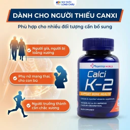 Viên uống bổ sung canxi, hỗ trợ giảm nguy cơ loãng xương Calci K-2 Pharma World (60 viên) 4