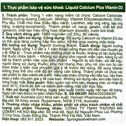 Viên uống bổ sung Canxi và Vitamin D3 giúp tăng cường hấp thu canxi, giúp xương chắc khoẻ Spring Leaf Liquid Calcium Plus Vitamin D3 (Lọ 60 viên) 5
