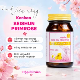 Viên uống cải thiện các triệu chứng của phụ nữ tiền mãn kinh, bổ sung dầu hoa anh thảo Seishun Primrose Kenkan (60 viên) 2