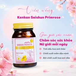 Viên uống cải thiện các triệu chứng của phụ nữ tiền mãn kinh, bổ sung dầu hoa anh thảo Seishun Primrose Kenkan (60 viên) 3