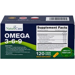 Viên uống bổ sung Omega 3-6-9, tốt cho tim mạch, não và mắt, giảm nguy cơ xơ vữa động mạch Omega 3-6-9 NatureCare (6 vỉ x 20 viên)