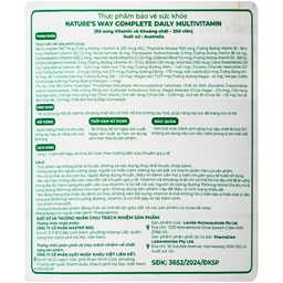 Viên uống bổ sung Vitamin và khoáng chất, giúp tăng đề kháng Nature's Way Complete Daily Multivitamin(Hộp 200 viên)