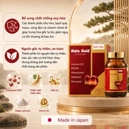 Viên uống hỗ trợ tim mạch, bổ sung các chất chống oxi hóa cho cơ thể Hato Gold Jpanwell (60 viên) 3