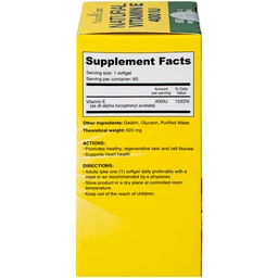 Viên uống giúp làm đẹp da, cải thiện sức khỏe da Natural Vitamin E 400 IU NatureCare (60 viên)
