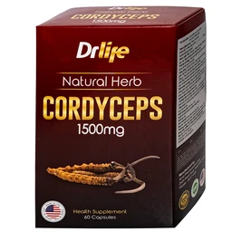 Viên uống Đông Trùng Hạ Thảo tăng cường sức đề kháng, giảm mệt mỏi DrLife Cordyceps 1500mg (60 viên)