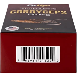 Viên uống Đông Trùng Hạ Thảo tăng cường sức đề kháng, giảm mệt mỏi DrLife Cordyceps 1500mg (60 viên)