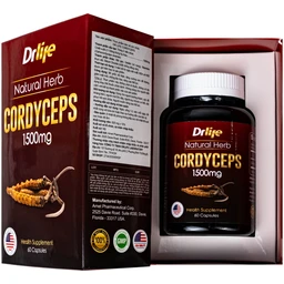 Viên uống Đông Trùng Hạ Thảo tăng cường sức đề kháng, giảm mệt mỏi DrLife Cordyceps 1500mg (60 viên)