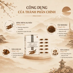 Viên uống Đông Trùng Hạ Thảo hỗ trợ tăng cường sức khỏe, hạn chế lão hóa Tennen Jpanwell (6 vỉ x 10 viên) 3