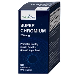 Viên uống giúp cân bằng đường huyết, giảm cholesterol Super Chromium 250mcg NatureCare (90 viên)