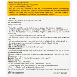 Viên uống giúp xương chắc khỏe Mason Natural Calcium Citrate + D3 (90 viên) 7