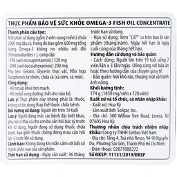 Viên uống hỗ trợ bổ sung dưỡng chất cho não bộ Omega 3 Fish Oil Concentrate Solgar (120 viên) 5