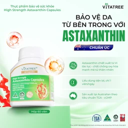 Viên uống hỗ trợ chống oxy hoá, hỗ trợ sức khoẻ da, tăng cường sức đề kháng Vitatree High Strength Astaxanthin (Hộp 60 viên) 2