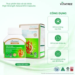 Viên uống hỗ trợ chống oxy hoá, hỗ trợ sức khoẻ da, tăng cường sức đề kháng Vitatree High Strength Astaxanthin (Hộp 60 viên) 4