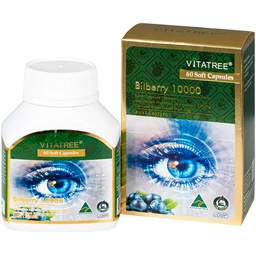 Viên uống hỗ trợ duy trì sức khoẻ của mắt và tăng cường thị lực Vitatree Bilberry 10000 (Hộp 60 viên) 1