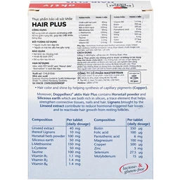 Viên uống hỗ trợ giảm rụng tóc, giúp tóc chắc khoẻ Doppelherz Aktiv Hair Plus (2 vỉ x 15 viên)