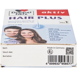 Viên uống hỗ trợ giảm rụng tóc, giúp tóc chắc khoẻ Doppelherz Aktiv Hair Plus (2 vỉ x 15 viên)