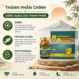 Viên uống hỗ trợ giảm nguy cơ cao huyết áp do mỡ máu cao Blood Pressure+++ Jpanwell (60 viên) 4