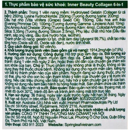 Viên uống hỗ trợ làm đẹp da Spring Leaf Inner Beauty Collagen 6-in-1 (Lọ 60 viên) 2
