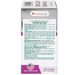 Viên uống bổ sung L-Tyrosine, I-ốt, hỗ trợ tăng cường chức năng tuyến giáp Thyro Active Vitamins For Life (Hộp 30 viên)