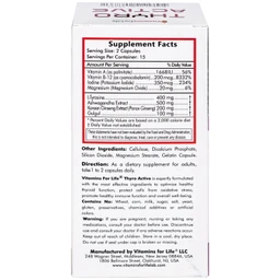 Viên uống bổ sung L-Tyrosine, I-ốt, hỗ trợ tăng cường chức năng tuyến giáp Thyro Active Vitamins For Life (Hộp 30 viên) 9