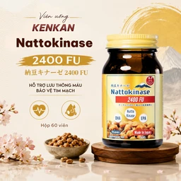 Viên uống giảm nguy cơ hình thành huyết khối, tăng cường lưu thông máu Nattokinase 2400FU KenKan (60 viên) 2