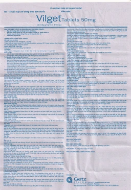 Thuốc Vilget Tablets 50mg Getz điều trị bệnh đái tháo đường típ 2 (4 vỉ x 7 viên)