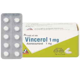 Thuốc Vincerol 1mg Vinphaco dùng trong bệnh tim gây tắc mạch, nhồi máu cơ tim (10 vỉ x 10 viên)