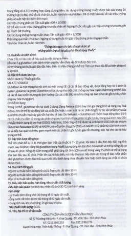 Thuốc tiêm Vinluta 600 Vinphaco giảm độc tính của xạ trị và hóa chất điều trị ung thư (1 lọ bột + 1 ống nước cất tiêm 10ml)
