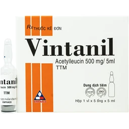 Thuốc tiêm Vintanil 500mg/5ml Vinphaco điều trị triệu chứng các cơn chóng mặt (1 vỉ x 5 ống x 5ml) 1