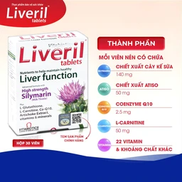 Viên uống hỗ trợ tăng cường chức năng gan Liveril Vitabiotics (5 vỉ x 6 viên) 2