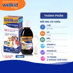 Siro bổ sung vitamin khoáng chất cho trẻ emWellKid Multi-Vitamin Liquid (150ml)