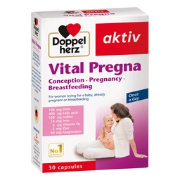 Viên uống bổ sung vitamin và khoáng chất cho phụ nữ mang thai Doppelherz Aktiv Vital Pregna (Hộp 30 viên)
