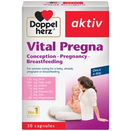 Viên uống bổ sung vitamin và khoáng chất cho phụ nữ mang thai Doppelherz Aktiv Vital Pregna (Hộp 30 viên)