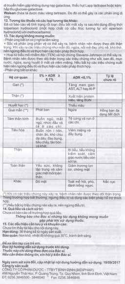 Thuốc Waisan 50mg Bidiphar cải thiện triệu chứng tăng trương lực cơ (10 vỉ x 10 viên) 