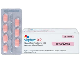 Thuốc Xigduo XR 10mg/500mg Astrazeneca cải thiện kiểm soát đường huyết (4 vỉ x 7 viên) 