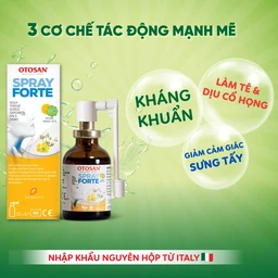 Xịt họng Otosan Forte 30ml hỗ trợ giảm viêm họng cấp tính, viêm hô hấp, giảm đau rát họng